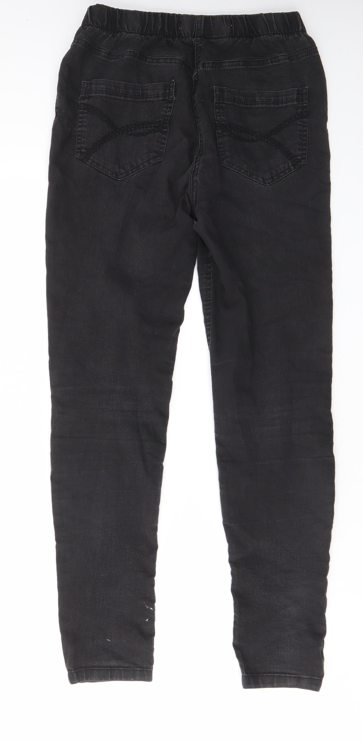 TU Womens Grey Cotton Skinny Jeans Size 12 L30 in Regular - Elastic waist