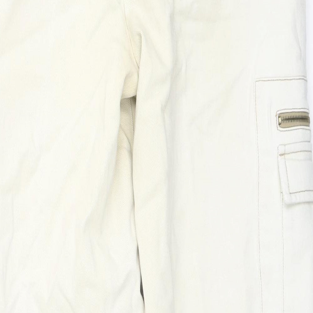 V'cocca Womens Ivory Cotton Straight Jeans Size 32 in L26 in Regular Zip