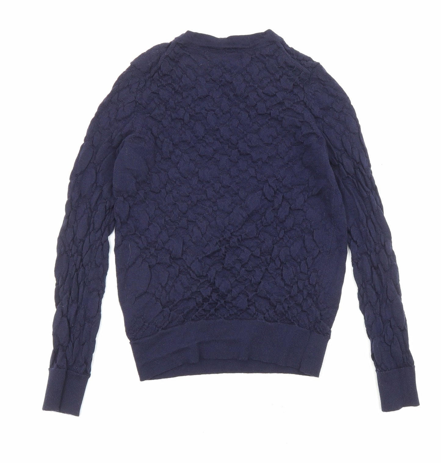 Marks and Spencer Womens Purple Round Neck Wool Pullover Jumper Size 8