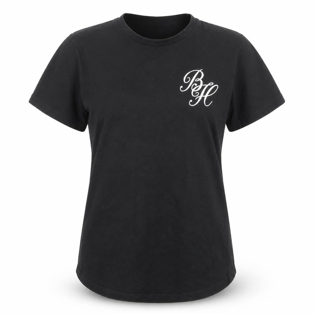 Beck & Hersey Womens Black Cotton Jersey T-Shirt Size S Round Neck