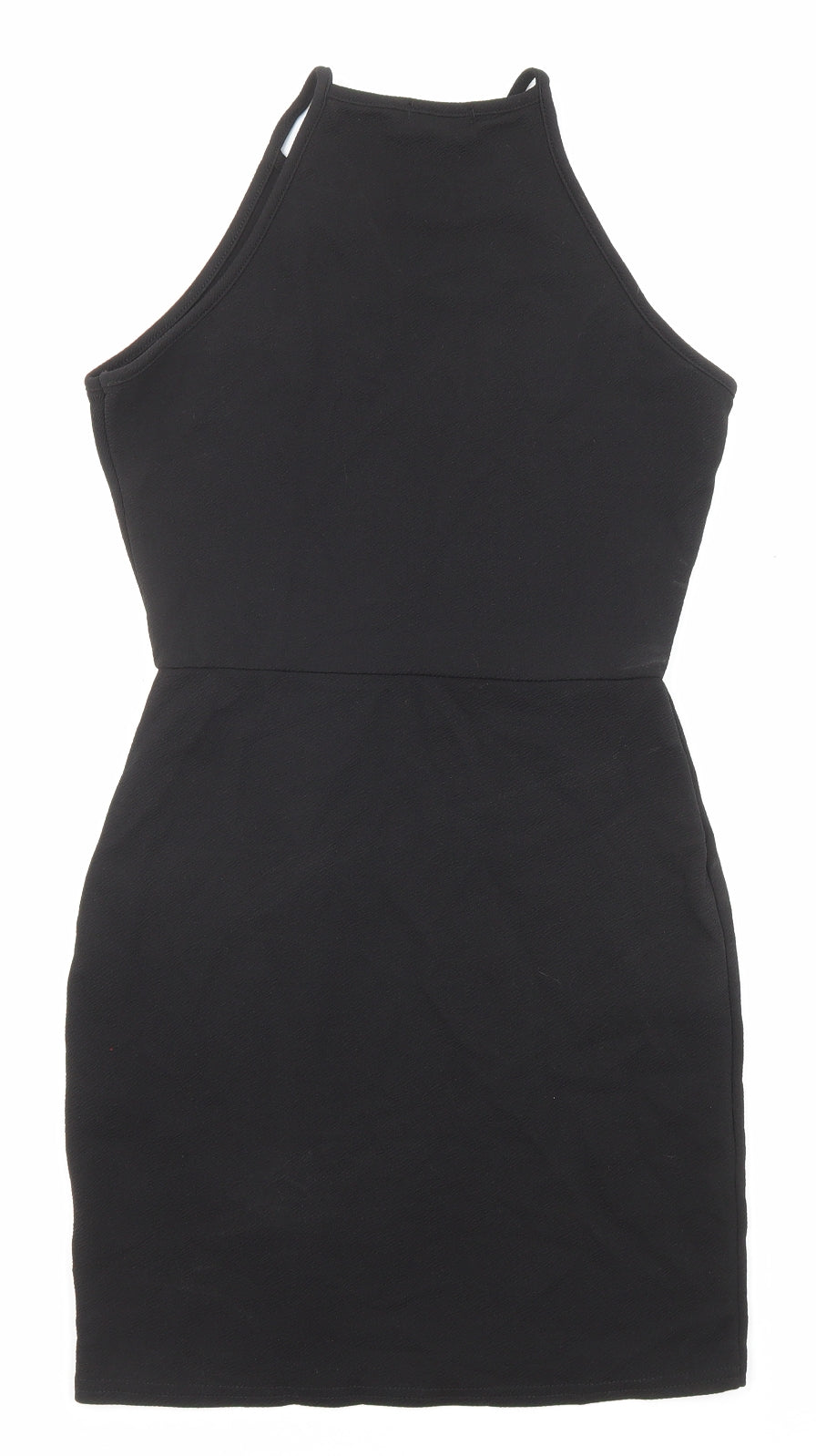 PRETTYLITTLETHING Womens Black Polyester A-Line Size 12 Crew Neck Pullover