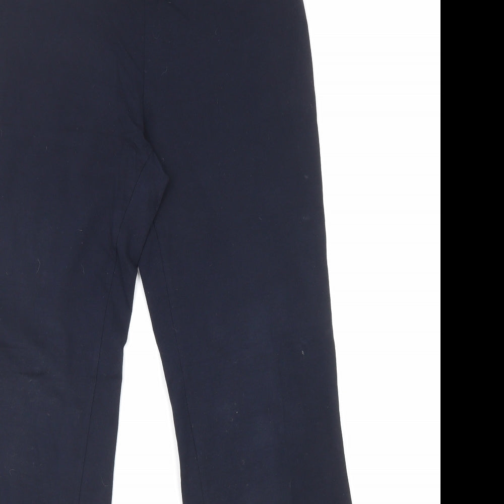 Marks and Spencer Womens Blue Cotton Trousers Size 10 L27 in Regular