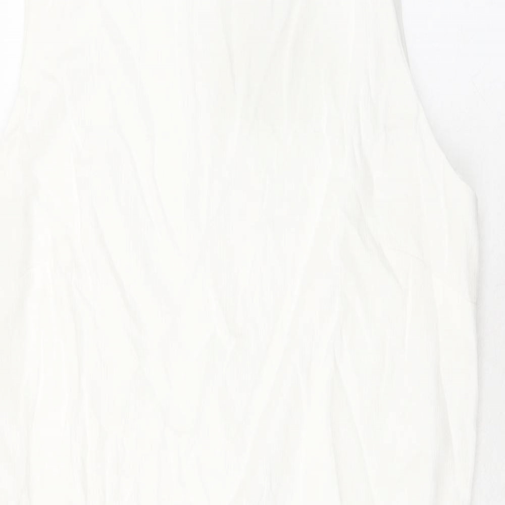 Disdress Womens Ivory Polyester Shift Size 14 Collared Zip - Belted