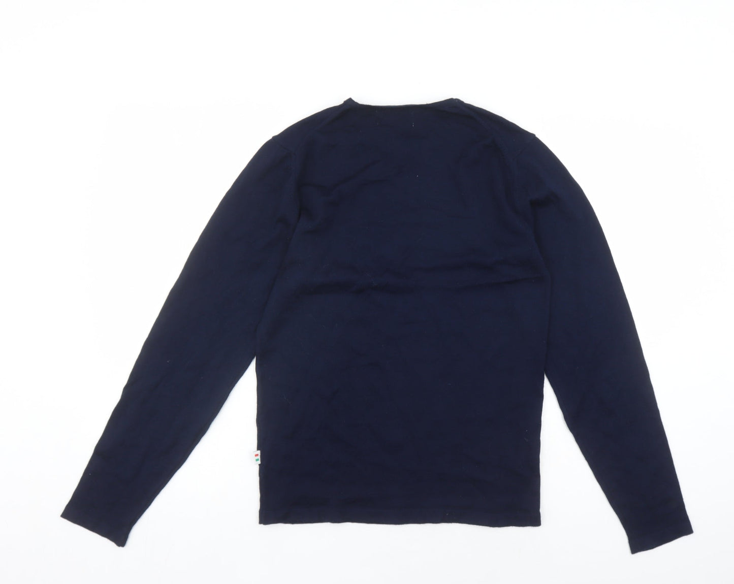 Casual Friday Womens Blue Round Neck Wool Pullover Jumper Size S