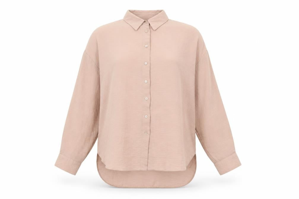 New Look Womens Pink Polyester Basic Button-Up Size 8 Collared - Oversized