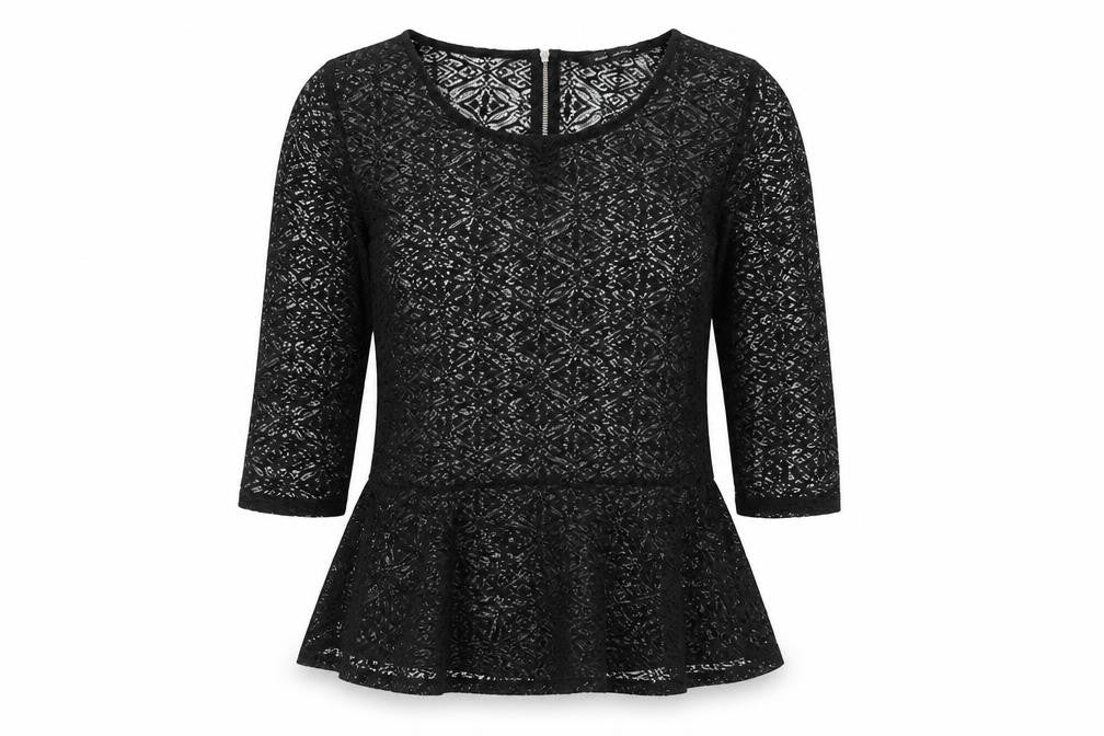 NEXT Womens Black Polyester Basic Blouse Size 12 Round Neck