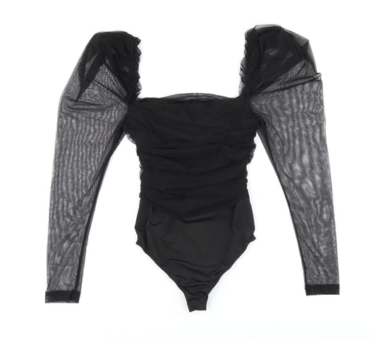 Rebellious Womens Black Polyester Bodysuit One-Piece Size XS Snap