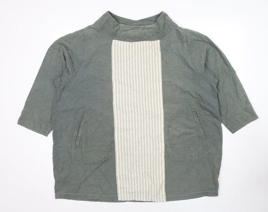 Two Danes Womens Green Cotton Tunic T-Shirt Size M Round Neck