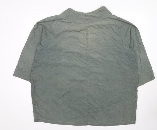 Two Danes Womens Green Cotton Tunic T-Shirt Size M Round Neck
