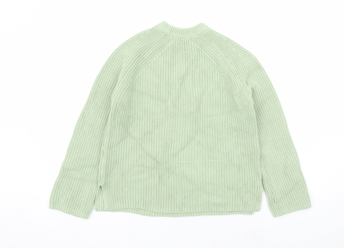 Marks and Spencer Womens Green Round Neck Acetate Pullover Jumper Size S