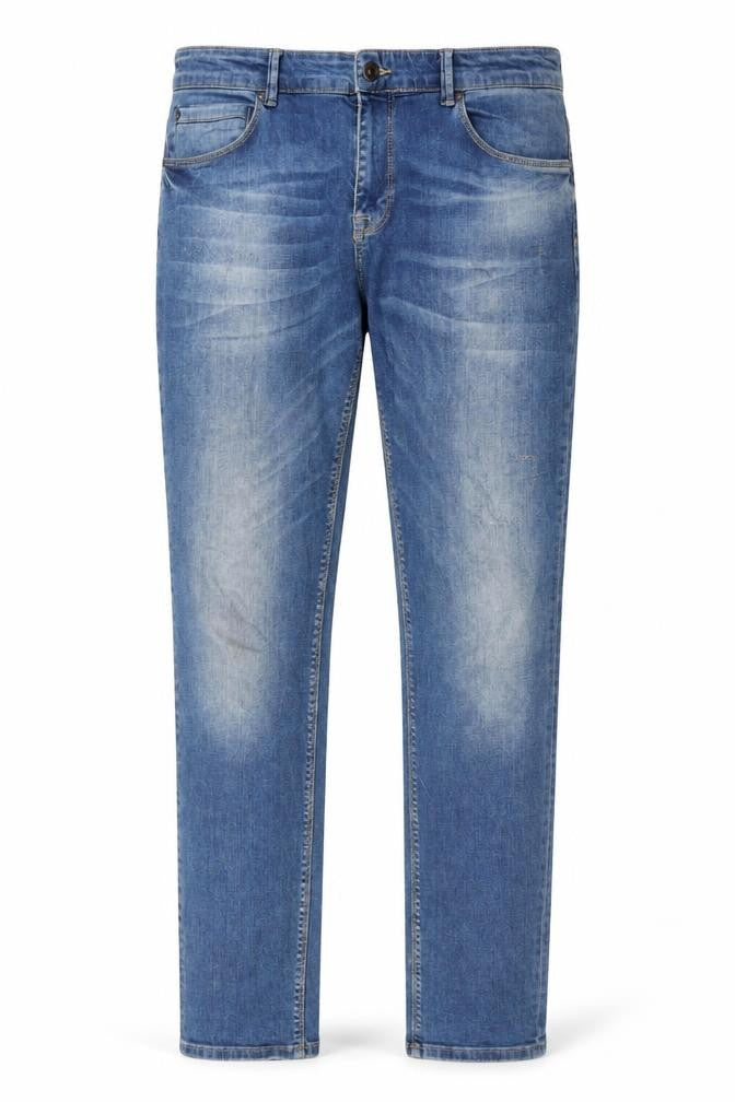 Devred Mens Blue Cotton Straight Jeans Size 36 in L33 in Slim Button