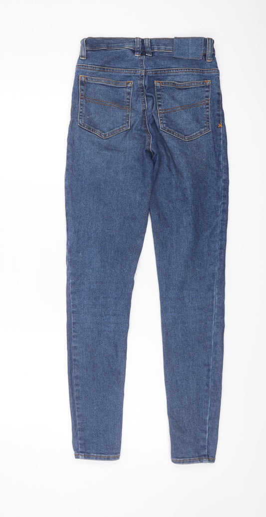 COLLUSION Womens Blue Cotton Skinny Jeans Size 26 in L28 in Regular Button