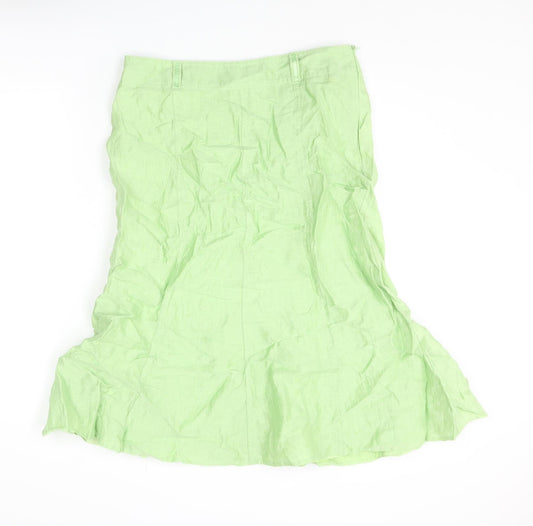 Gerry Weber Womens Green Acetate Trumpet Skirt Size 12 Zip