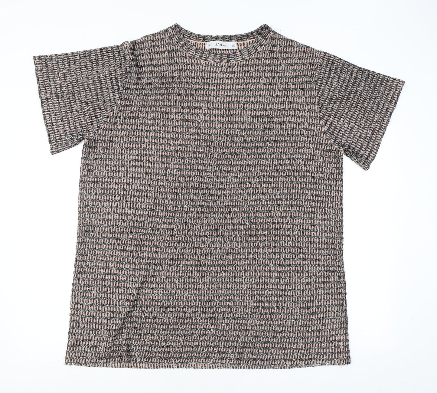 Zara Womens Multicoloured Check Polyester T-Shirt Dress Size M Round Neck Pullover