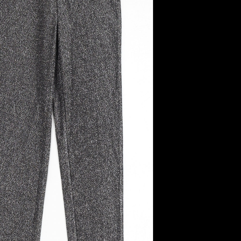 Body Flirt Womens Silver Polyester Capri Leggings Size XS L29 in - Glitter Elastic Waist