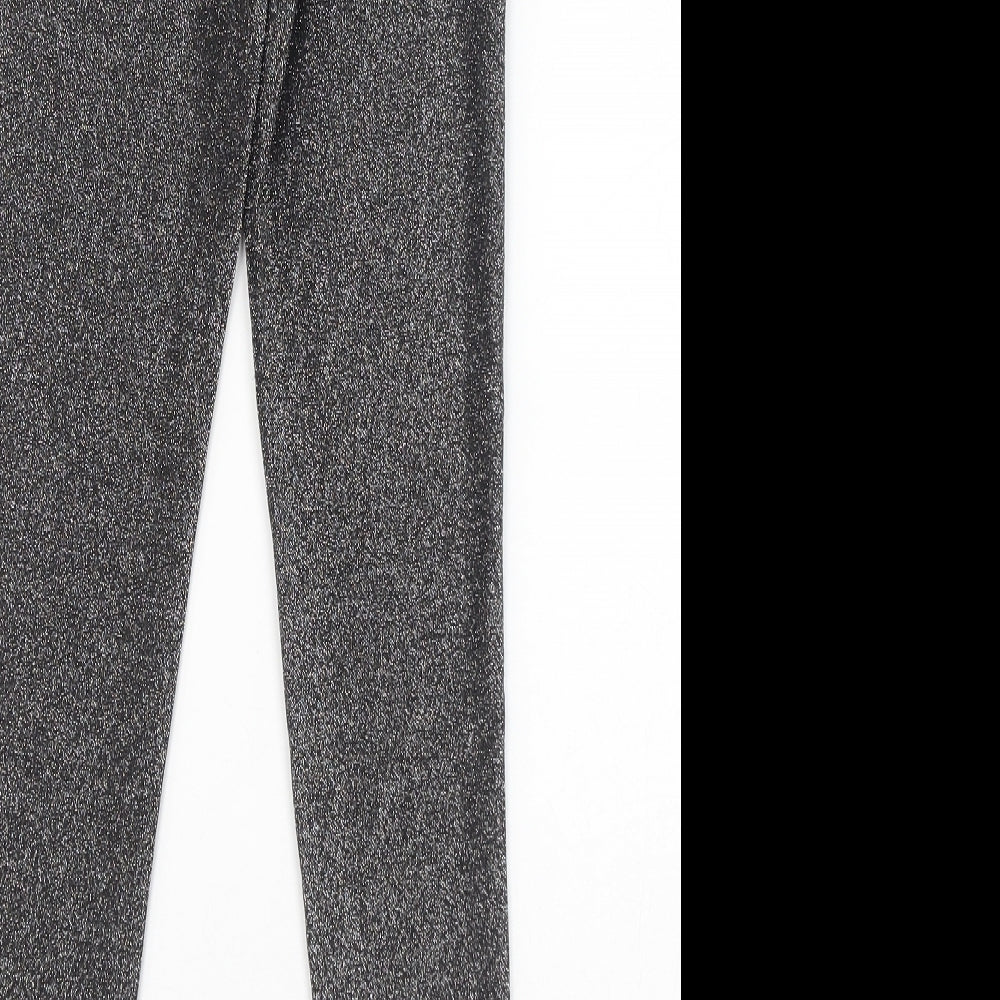 Body Flirt Womens Silver Polyester Capri Leggings Size XS L29 in - Glitter Elastic Waist