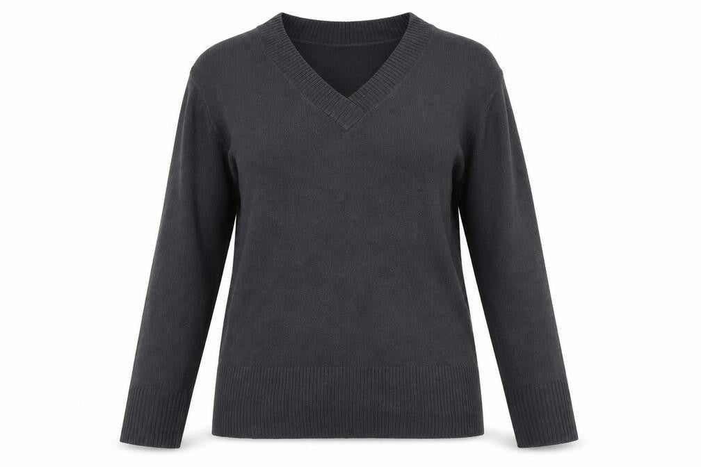 Marks and Spencer Womens Blue V-Neck Acrylic Pullover Jumper Size 12