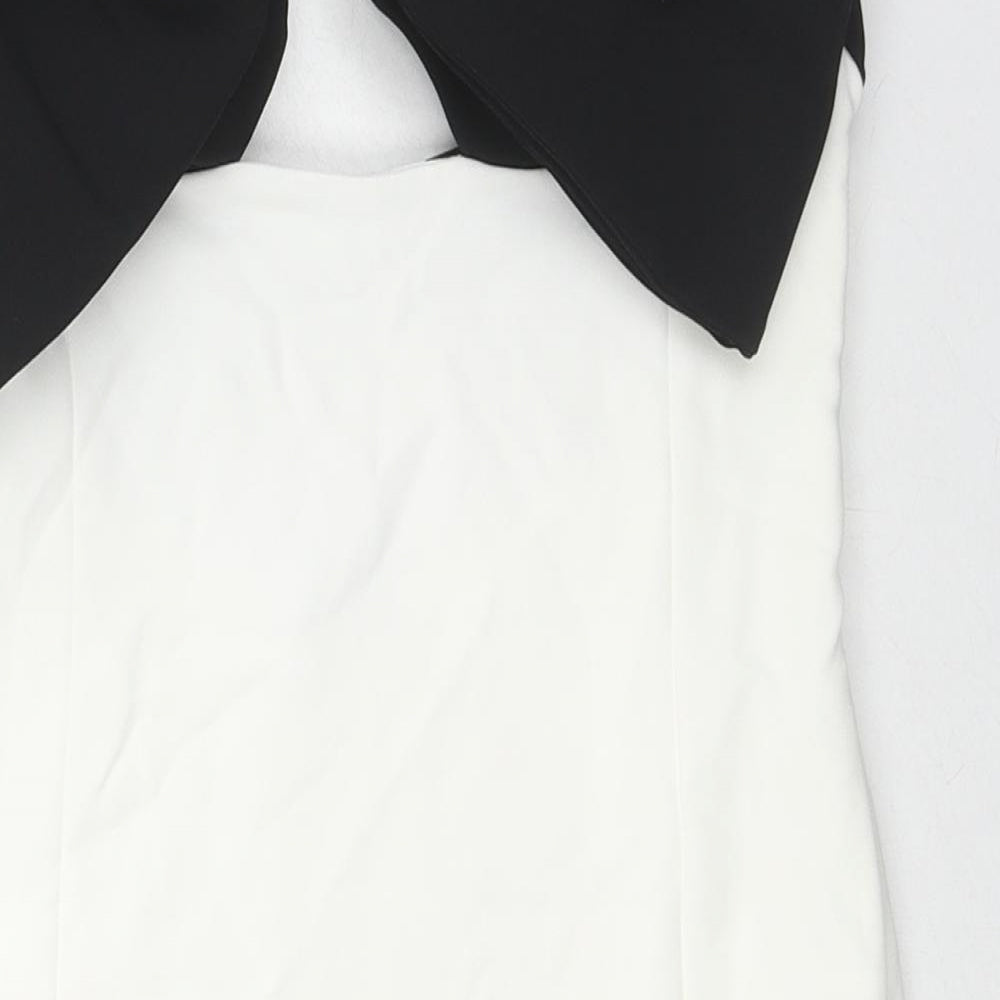 Zara Womens White Polyester Mini Size M Sweetheart Zip - Strapless