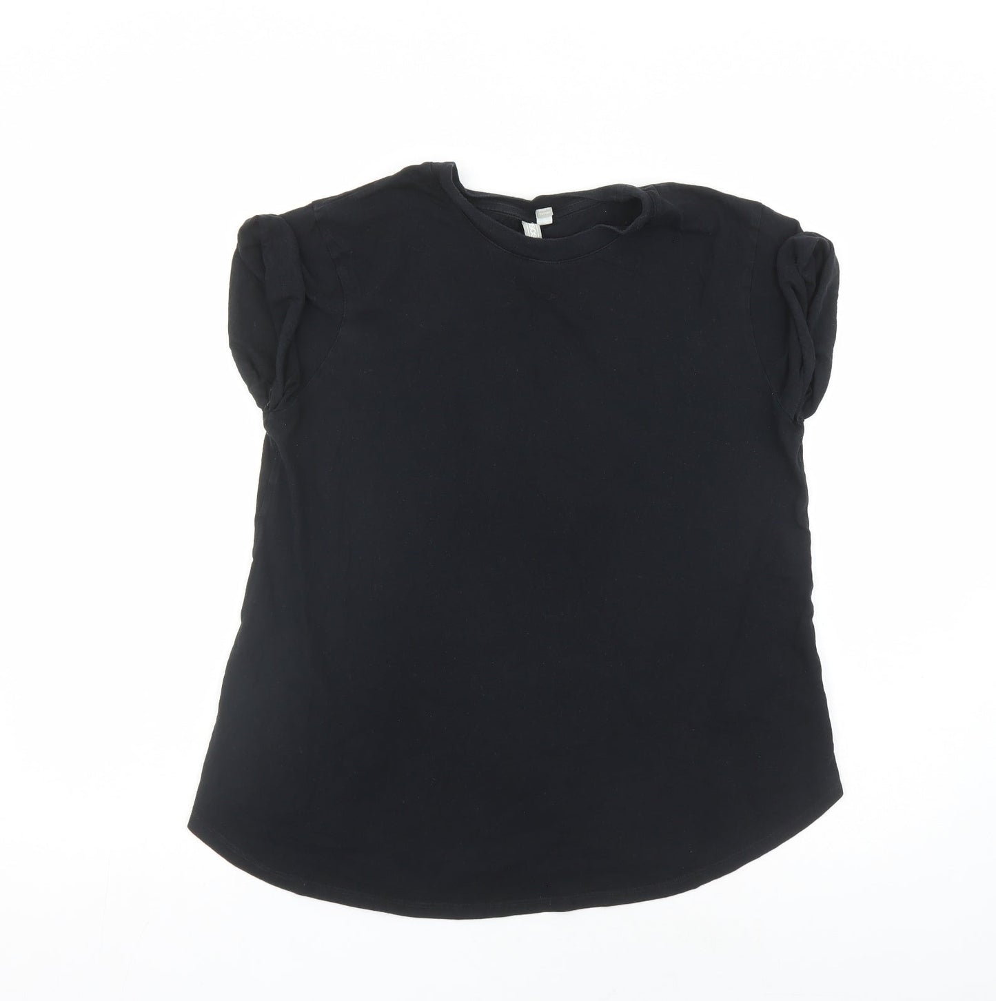 ASOS Womens Black Polyester Basic T-Shirt Size 10 Round Neck