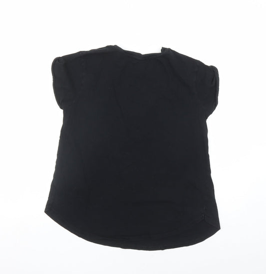 ASOS Womens Black Polyester Basic T-Shirt Size 10 Round Neck