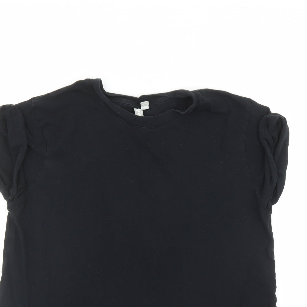 ASOS Womens Black Polyester Basic T-Shirt Size 10 Round Neck