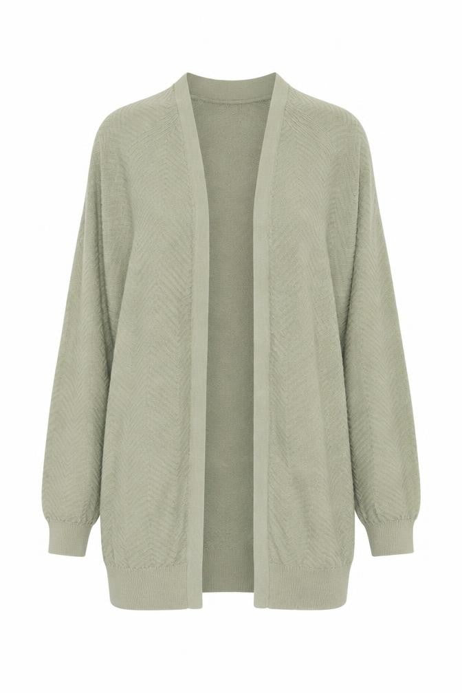 Marks and Spencer Womens Green V-Neck Geometric Cotton Cardigan Jumper Size S