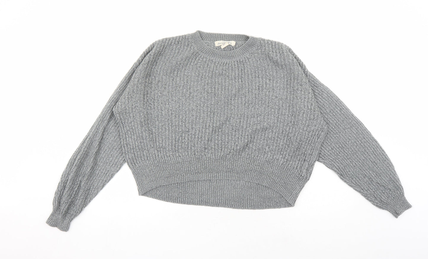 H&M Womens Grey Round Neck Acrylic Pullover Jumper Size XS