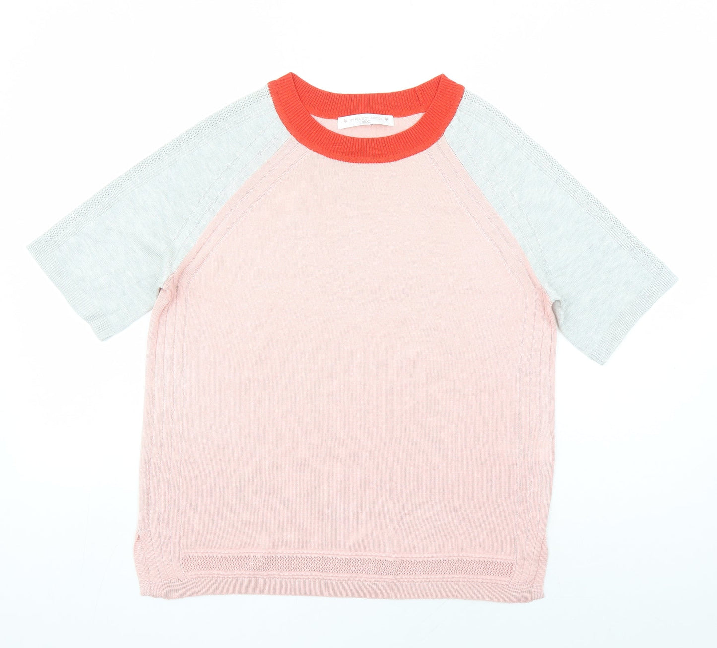 NEXT Womens Pink Round Neck Viscose Pullover Jumper Size 14