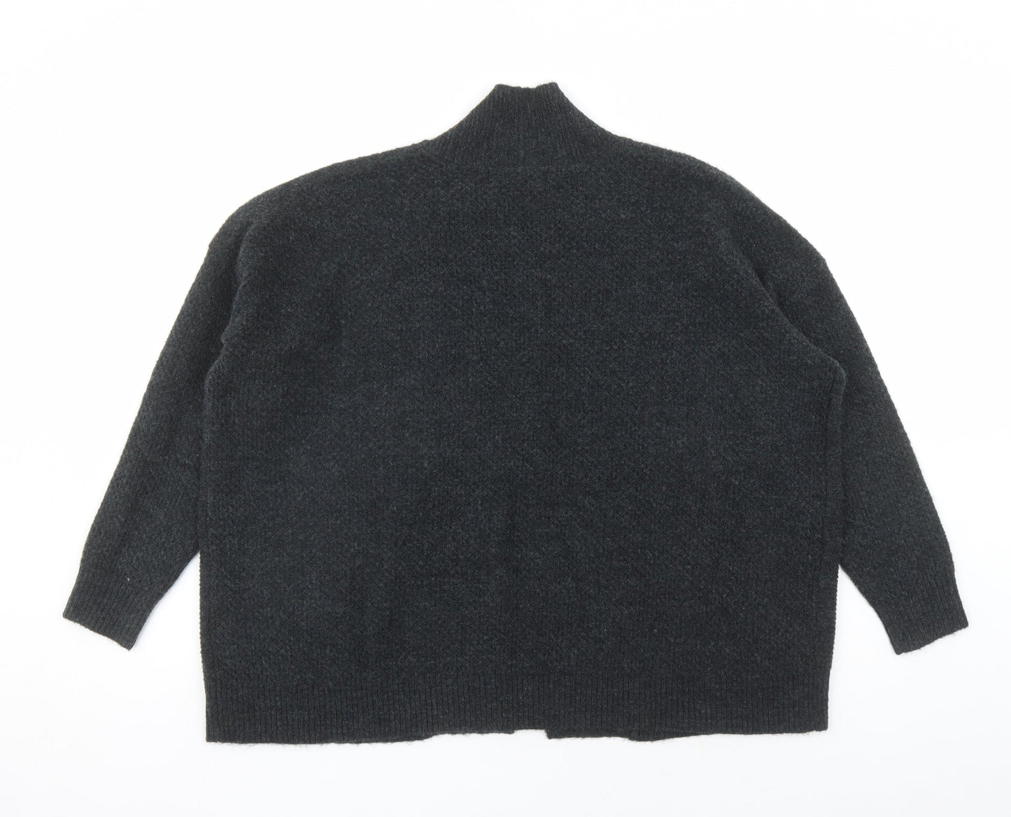 V by Very Womens Grey V-Neck Polyester Cardigan Jumper Size 12