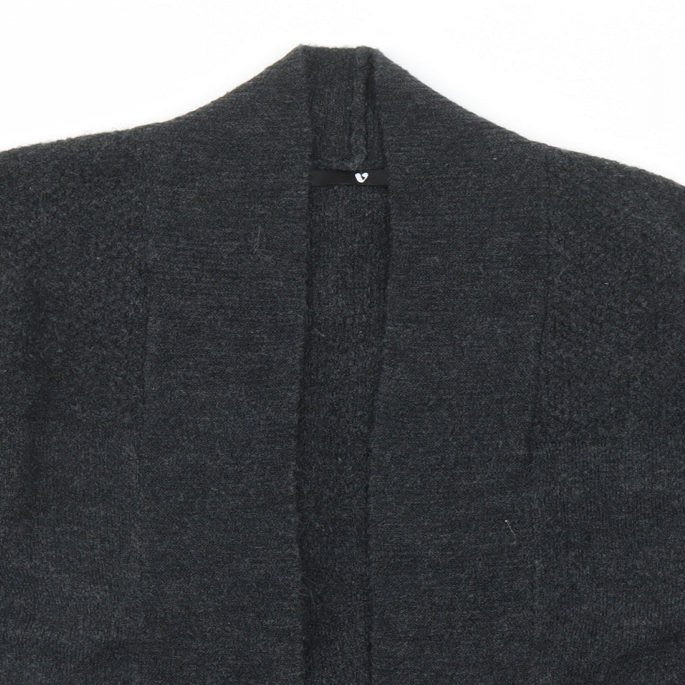 V by Very Womens Grey V-Neck Polyester Cardigan Jumper Size 12