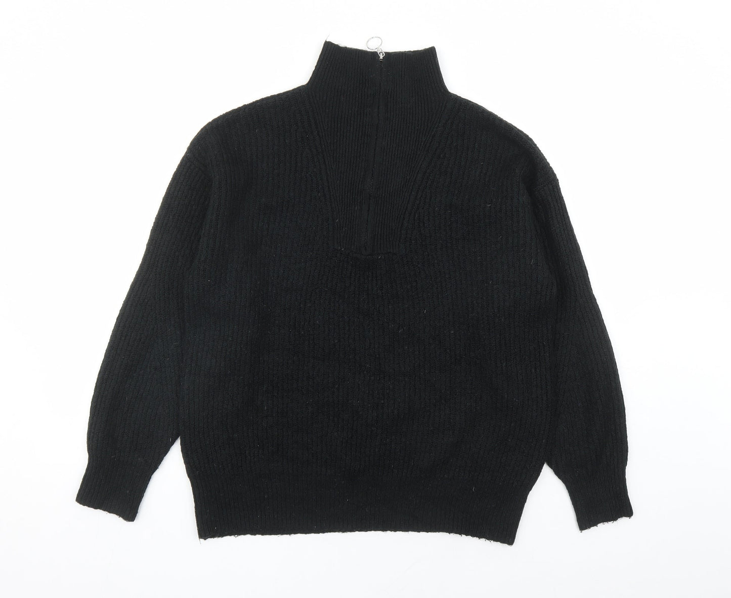 Jack Wills Womens Black V-Neck Acrylic Pullover Jumper Size 10