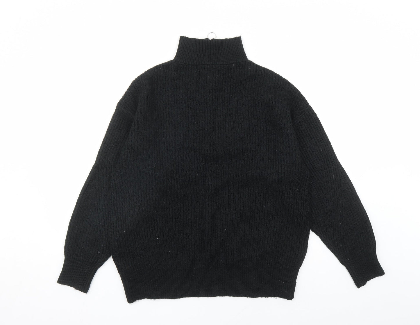 Jack Wills Womens Black V-Neck Acrylic Pullover Jumper Size 10