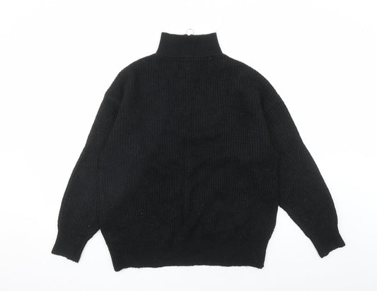 Jack Wills Womens Black V-Neck Acrylic Pullover Jumper Size 10