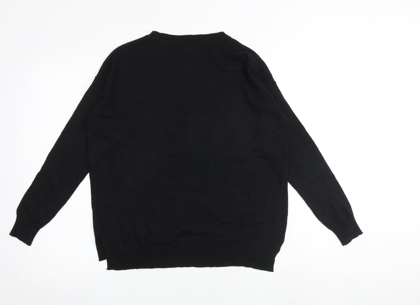 Debenhams Womens Black Round Neck Acrylic Pullover Jumper Size 12