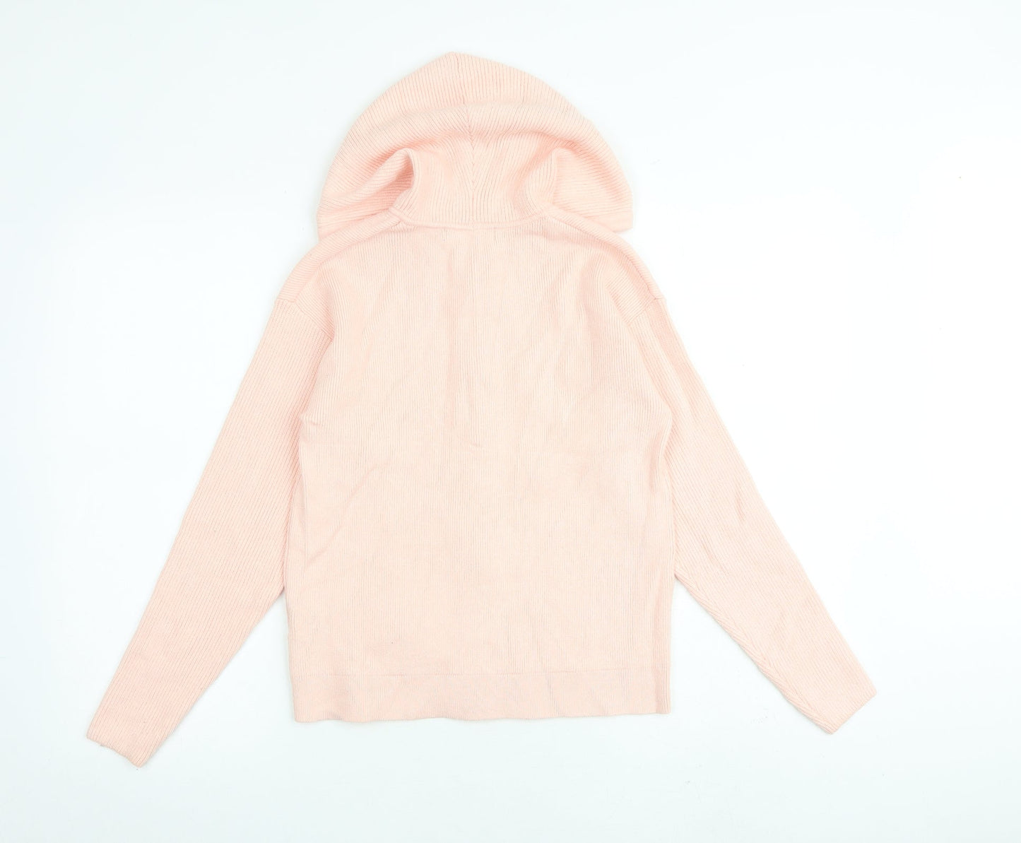 Marks and Spencer Womens Pink Round Neck Acrylic Full Zip Jumper Size S