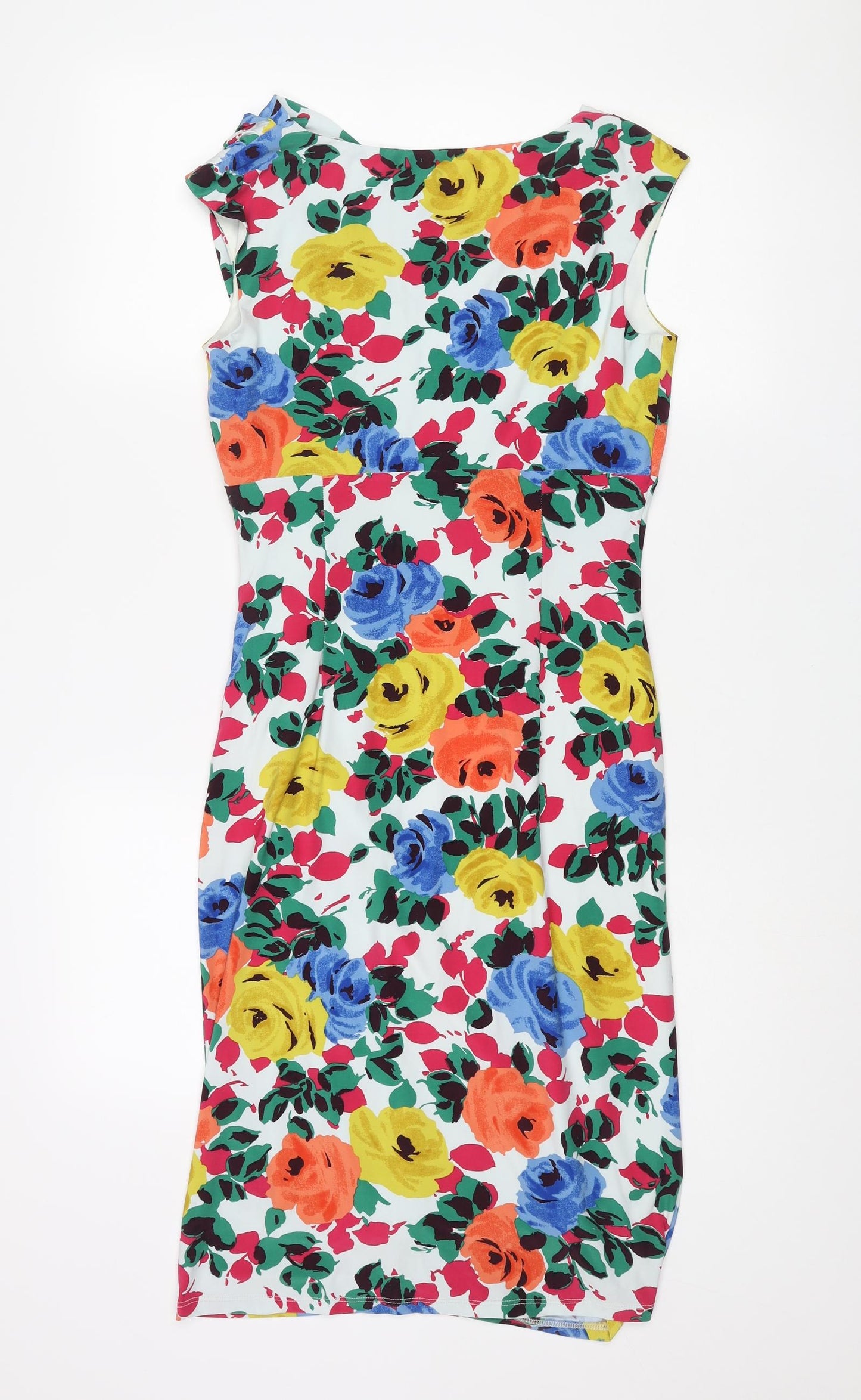 Phase Eight Womens Multicoloured Floral Polyester Pencil Dress Size 10 Cowl Neck Pullover