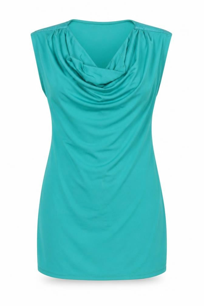 Morgan Womens Blue Polyester Shift Size S Cowl Neck Pullover