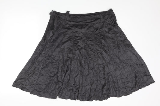 Liv Womens Grey Polyester Flare Skirt Size 14 Zip - Belted