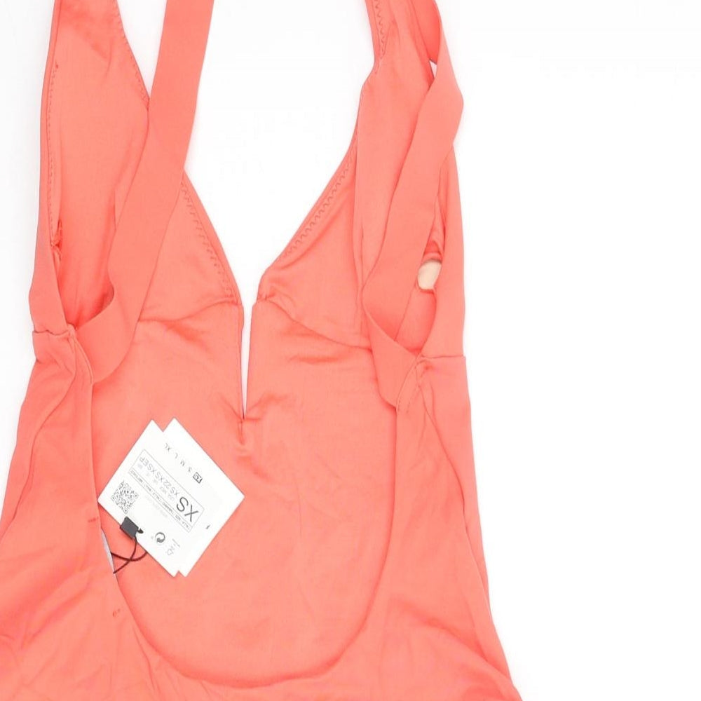 Zara Womens Pink Polyamide One Piece Size XS - Low Back