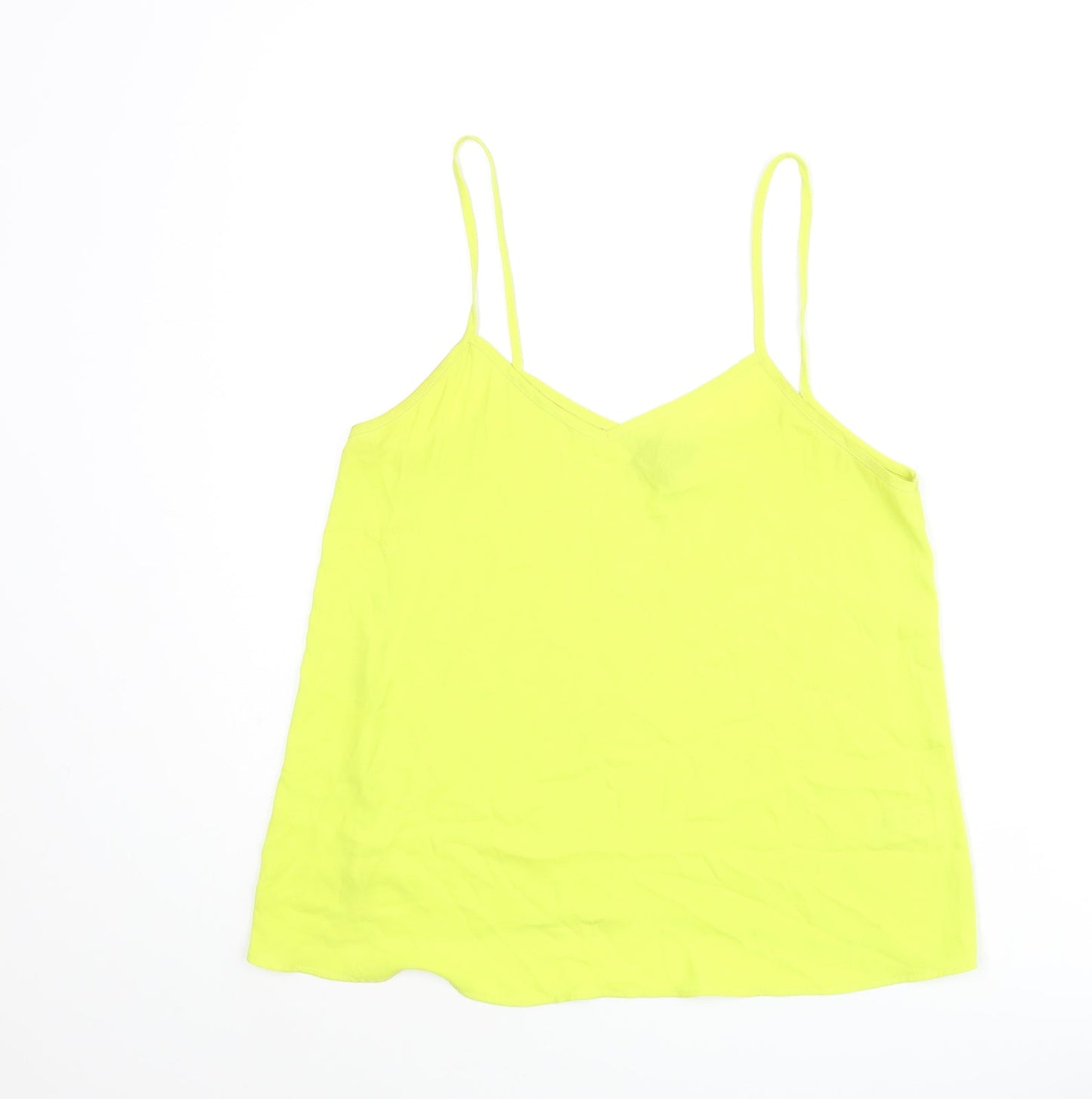 Topshop Womens Yellow Polyester Camisole Blouse Size 6 V-Neck