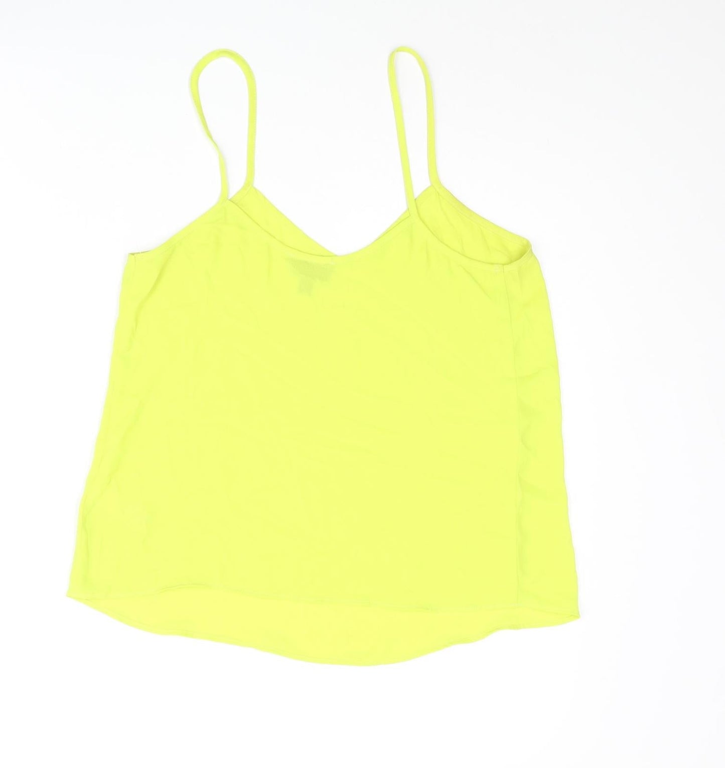 Topshop Womens Yellow Polyester Camisole Blouse Size 6 V-Neck