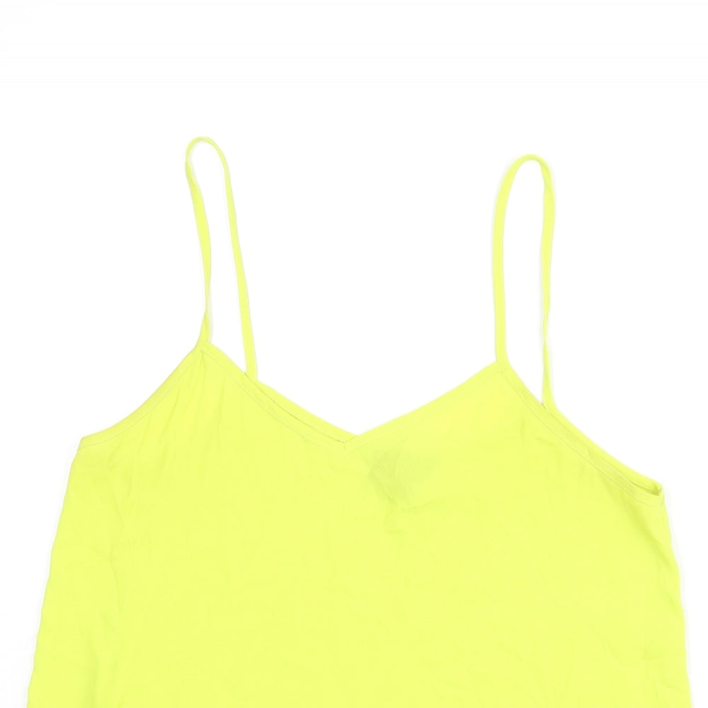 Topshop Womens Yellow Polyester Camisole Blouse Size 6 V-Neck