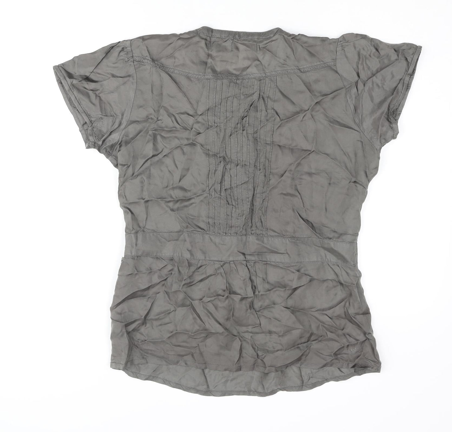 Rags Womens Grey Viscose Basic Blouse Size 2XL Round Neck
