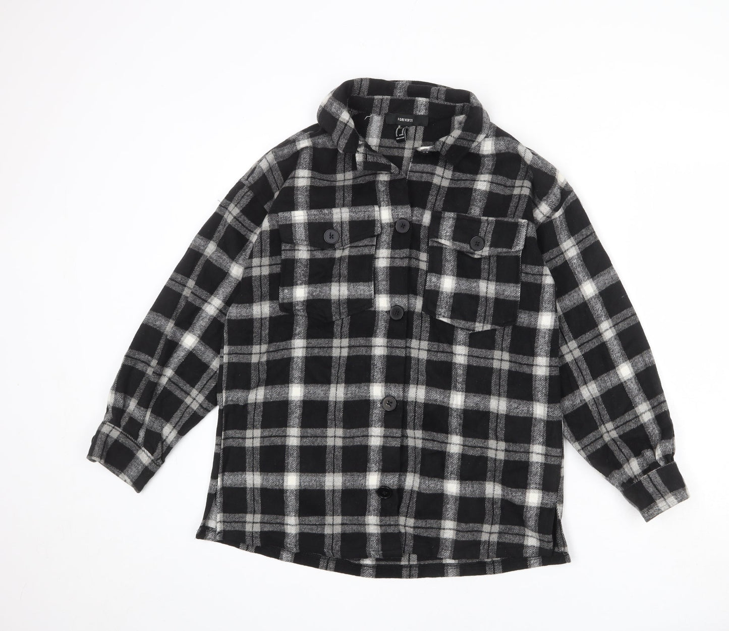 FOREVER 21 Womens Multicoloured Plaid Jacket Size XS Button
