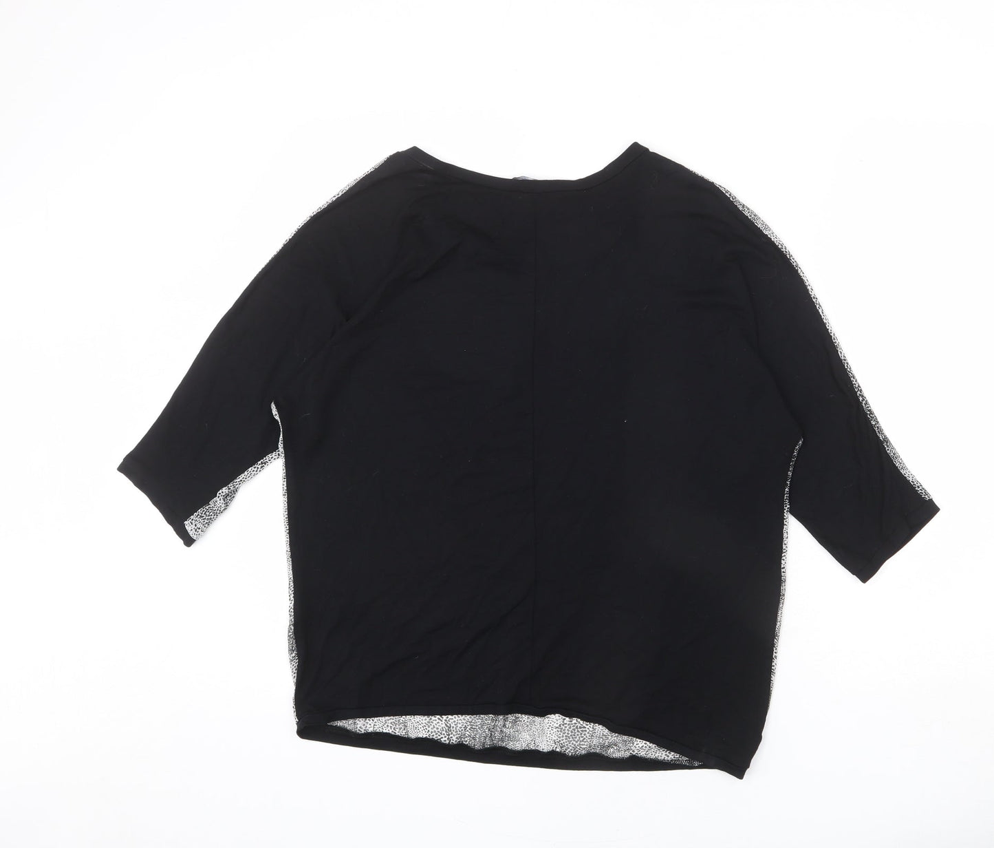 Dorothy Perkins Womens Grey Geometric Polyester Basic Blouse Size 12 Round Neck