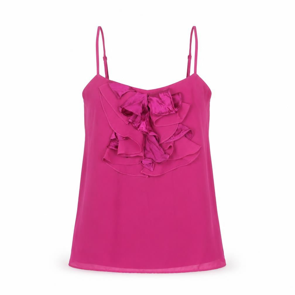 Forever New Womens Purple Polyester Camisole Tank Size 10 V-Neck - Ruffle Detail