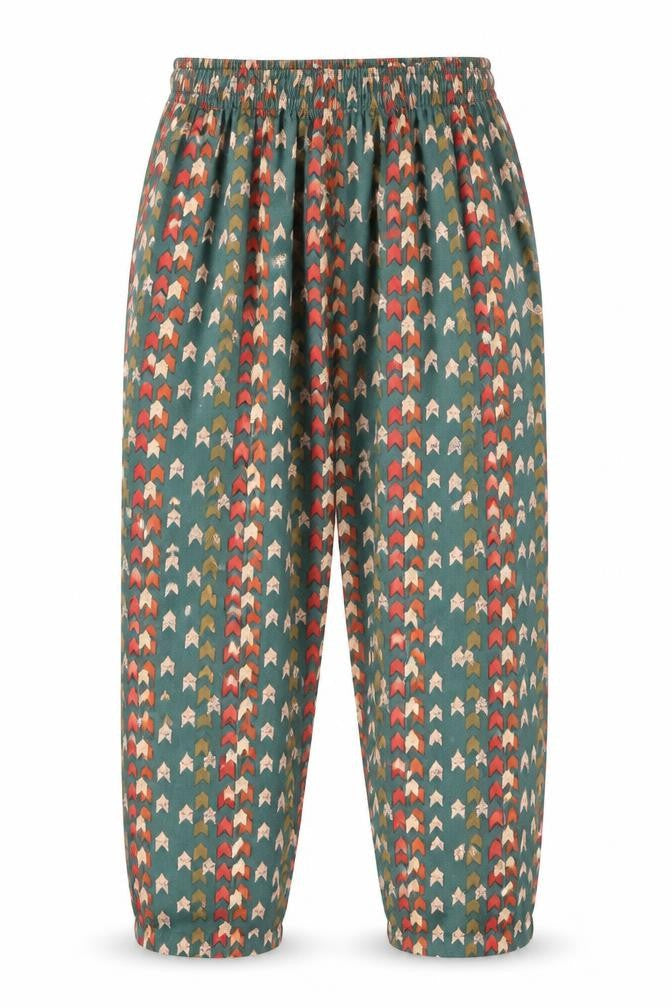 PRETTYLITTLETHING Womens Multicoloured Geometric Polyester Trousers Size 8 L24 in Regular Drawstring
