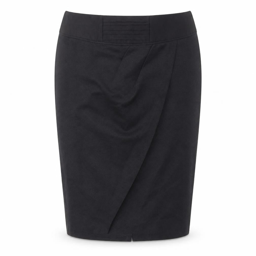 NEXT Womens Black Cotton Straight & Pencil Skirt Size 8 Zip