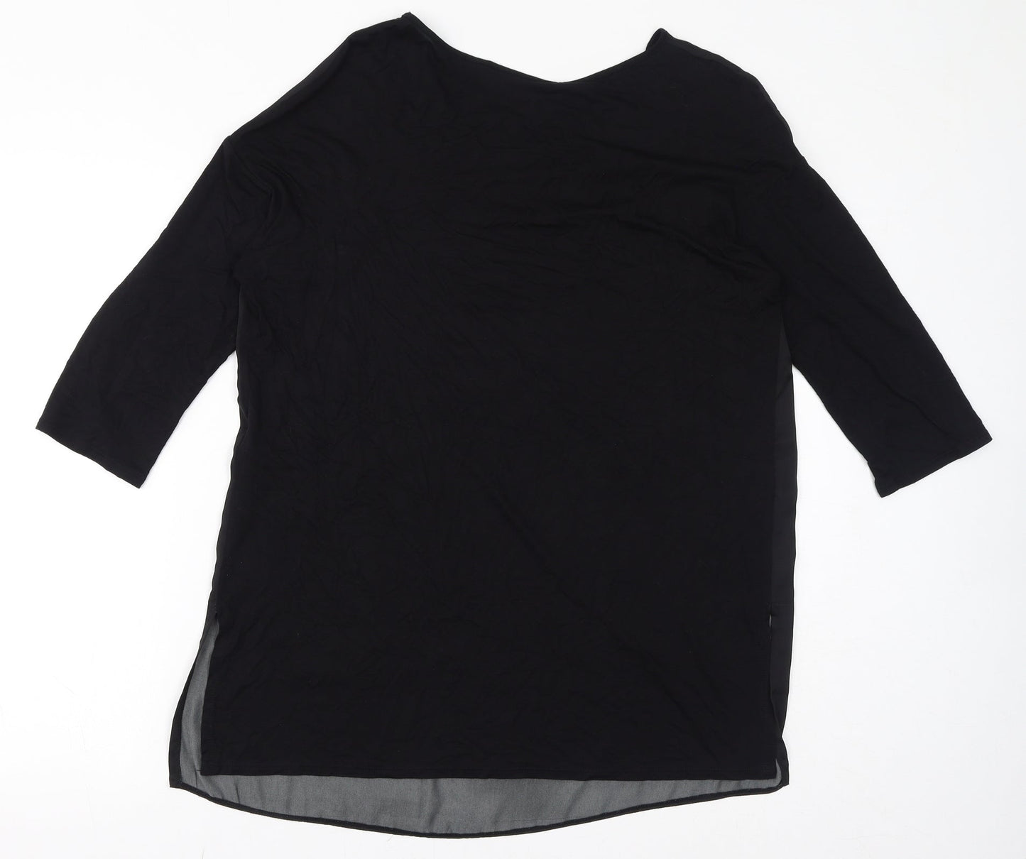 Wallis Womens Black Viscose Basic Blouse Size 8 Round Neck - Size 8-10, Flower
