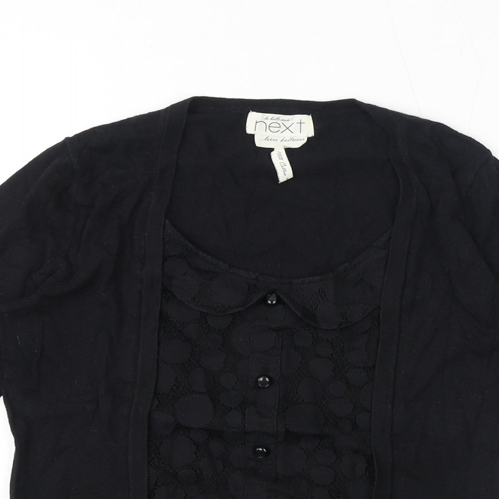 NEXT Womens Black Cotton Basic Blouse Size 8 Round Neck - Twin Set